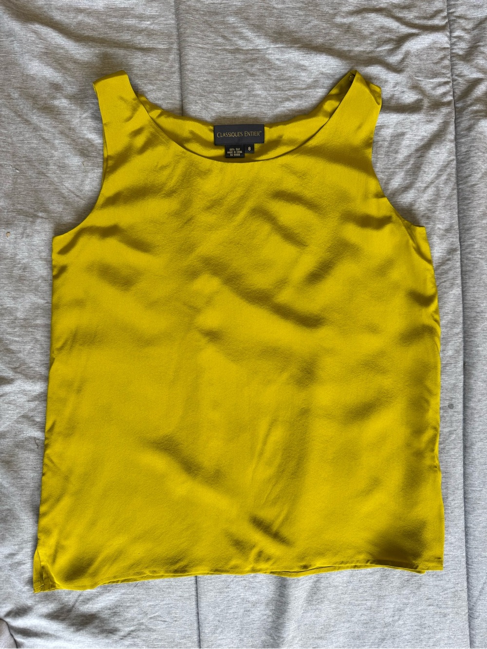 Classiques Entier Green Scoop Neck Silk Camisole